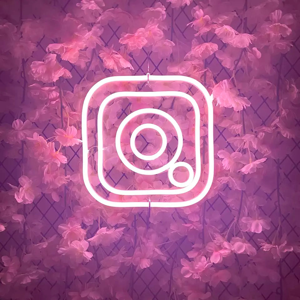 3d Model For An Animated Neon Instagram Icon Background, 3d Glowing Glass  Instagram Social Media Logo On Podium With Dark Background, Hd Photography  Photo, Instagram Background Image And Wallpaper for Free Download